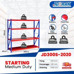 Rak Gudang Starting JD-300 200cm 4Layer