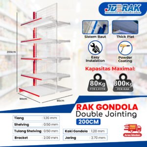 Rak Gondola Double Jointing 200CM