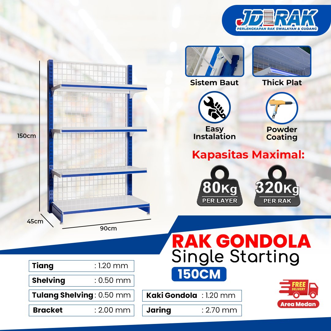Rak Gondola Single Starting 150CM